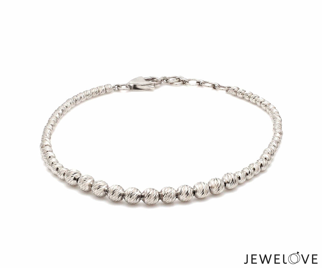 Jewelove™ Bangles & Bracelets Platinum Bracelet with Shine Diamond Cut Balls JL PTB 1204