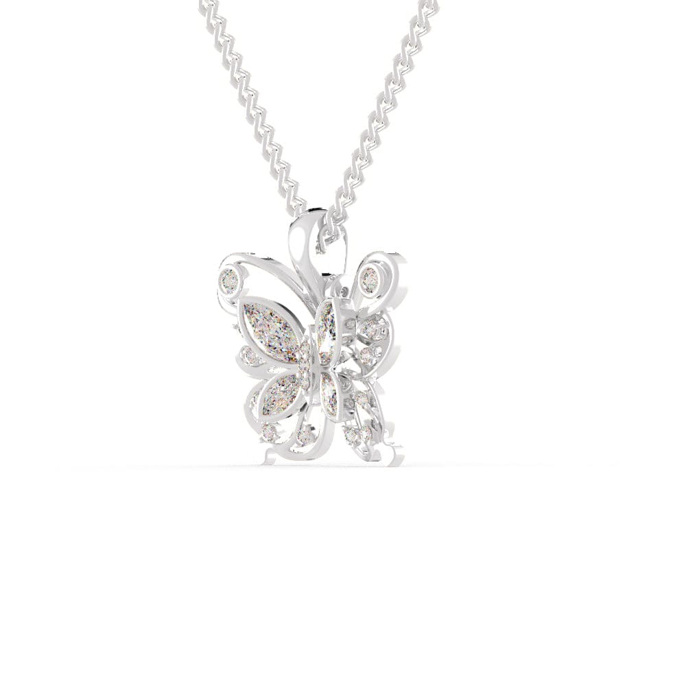 Platinum Butterfly Pendant with Diamonds for Women JL PT P 1234