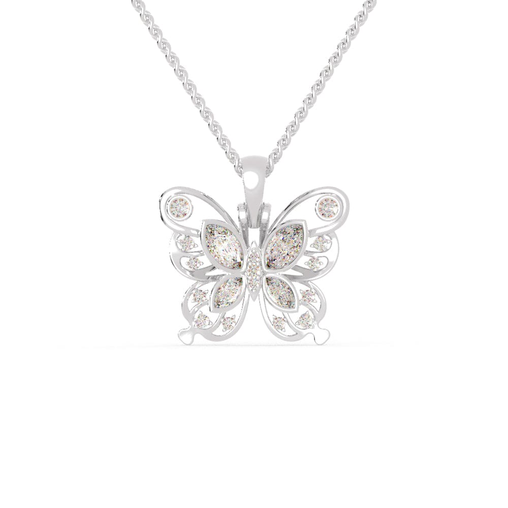 Wrapped in Love Diamond Butterfly Statement Necklace (1 ct. t.w.) in  Sterling Silver, 16-1/2