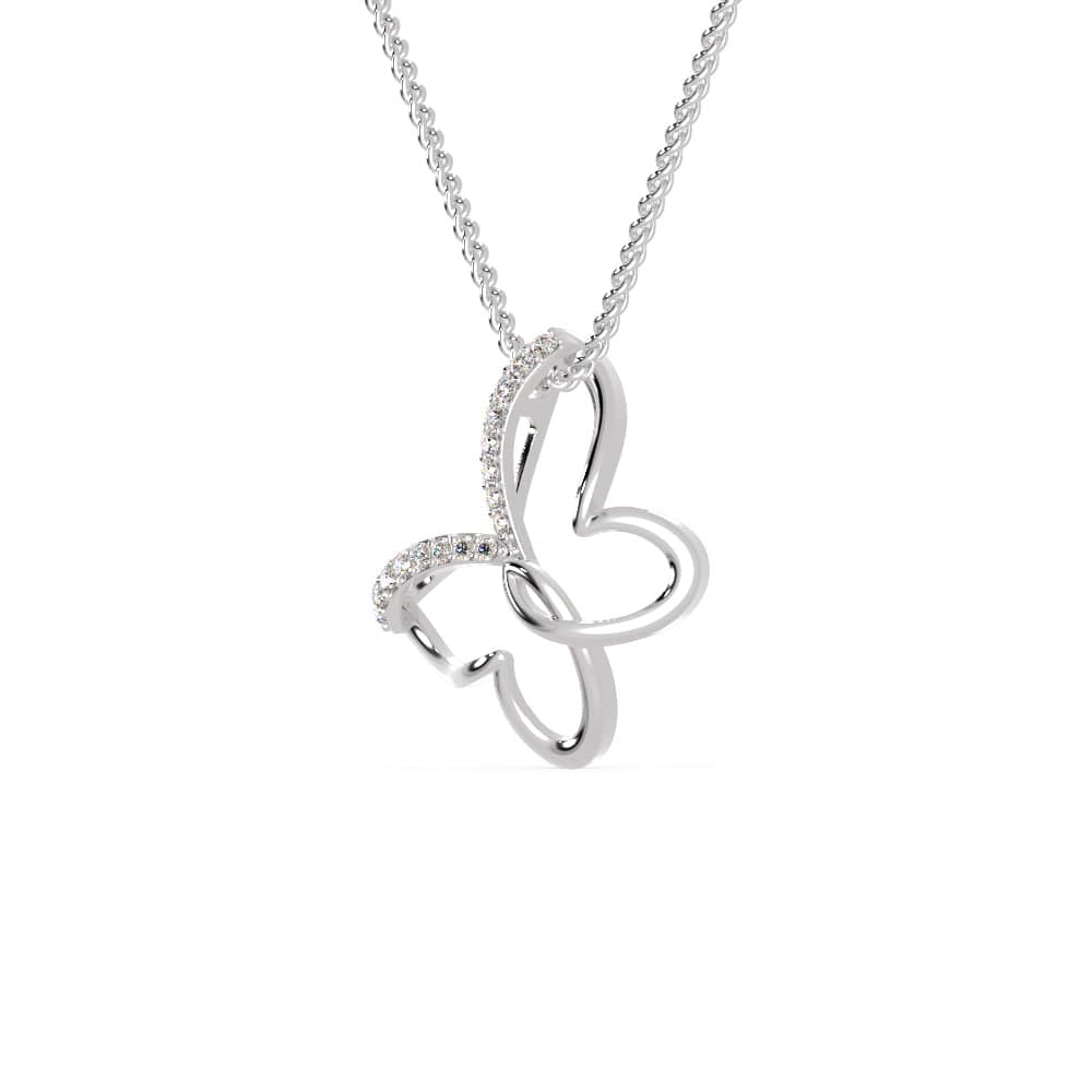 Jewelove™ Pendants Platinum Butterfly Pendant with Diamonds for Women JL PT P 1241