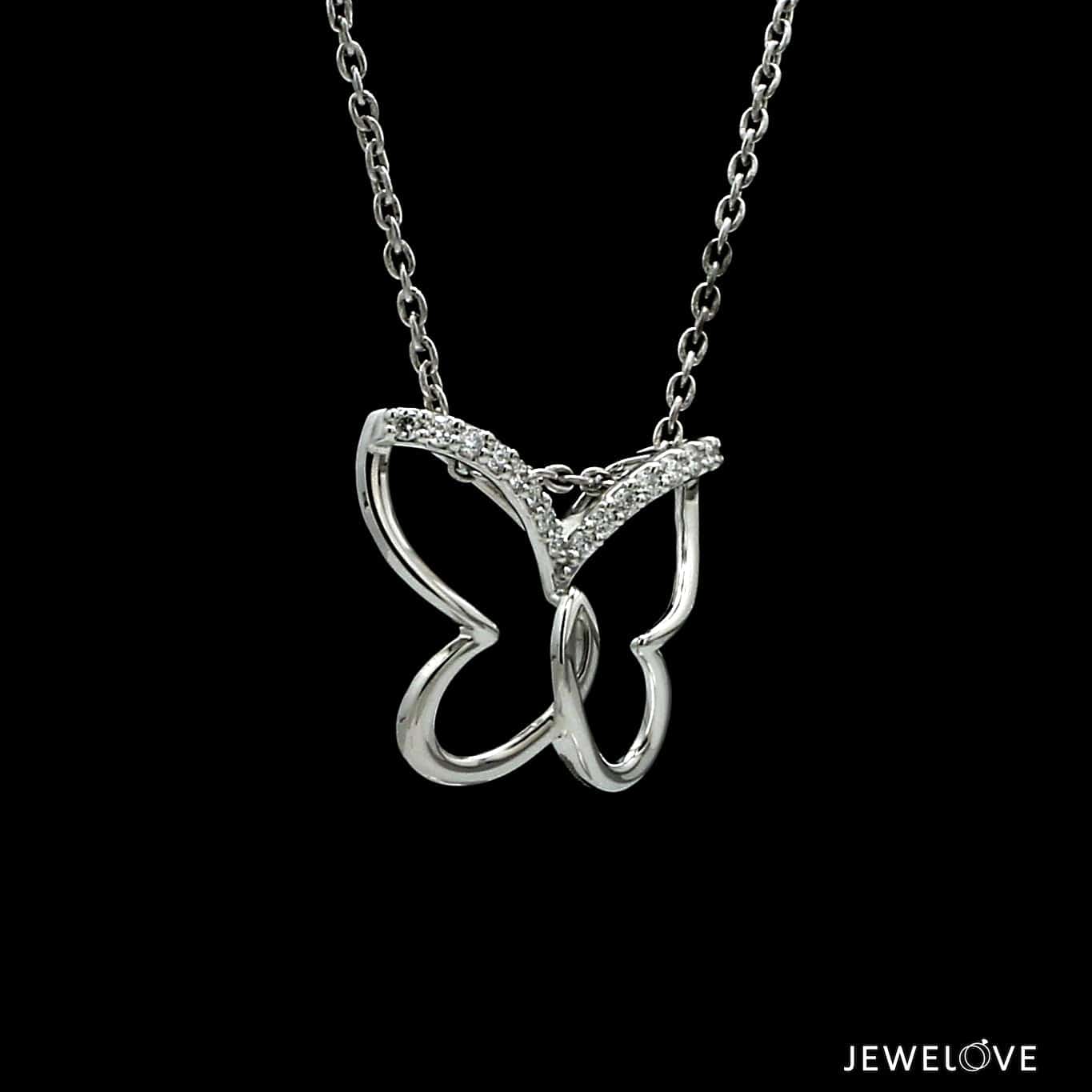 Jewelove™ Pendants Platinum Butterfly Pendant with Diamonds for Women JL PT P 1241