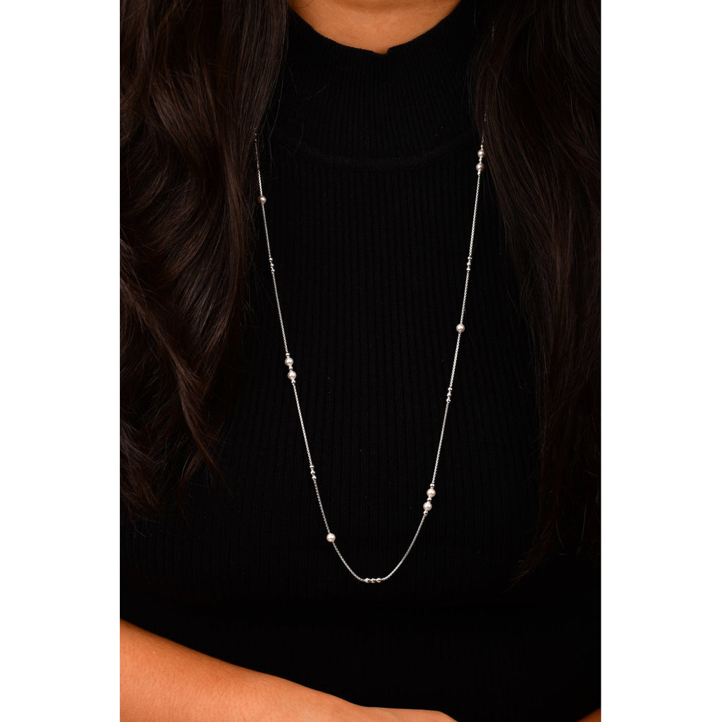 Jewelove™ Chains Long chain Platinum Chain with Pearls JL PT CH 651