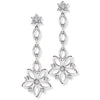 Platinum Chandeliers Earrings Pendant with Diamonds, Hanging Flowers SJ PTO E 148 - Suranas Jewelove
 - 1