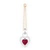 Jewelove™ Earrings Platinum Chandeliers with Rose Gold, Diamonds & Red Heart JL PT E 8087