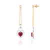 Jewelove™ Earrings Platinum Chandeliers with Rose Gold, Diamonds & Red Heart JL PT E 8087