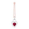 Front View of Platinum of Rose Heart Earring with Diamonds JL PT E 8087