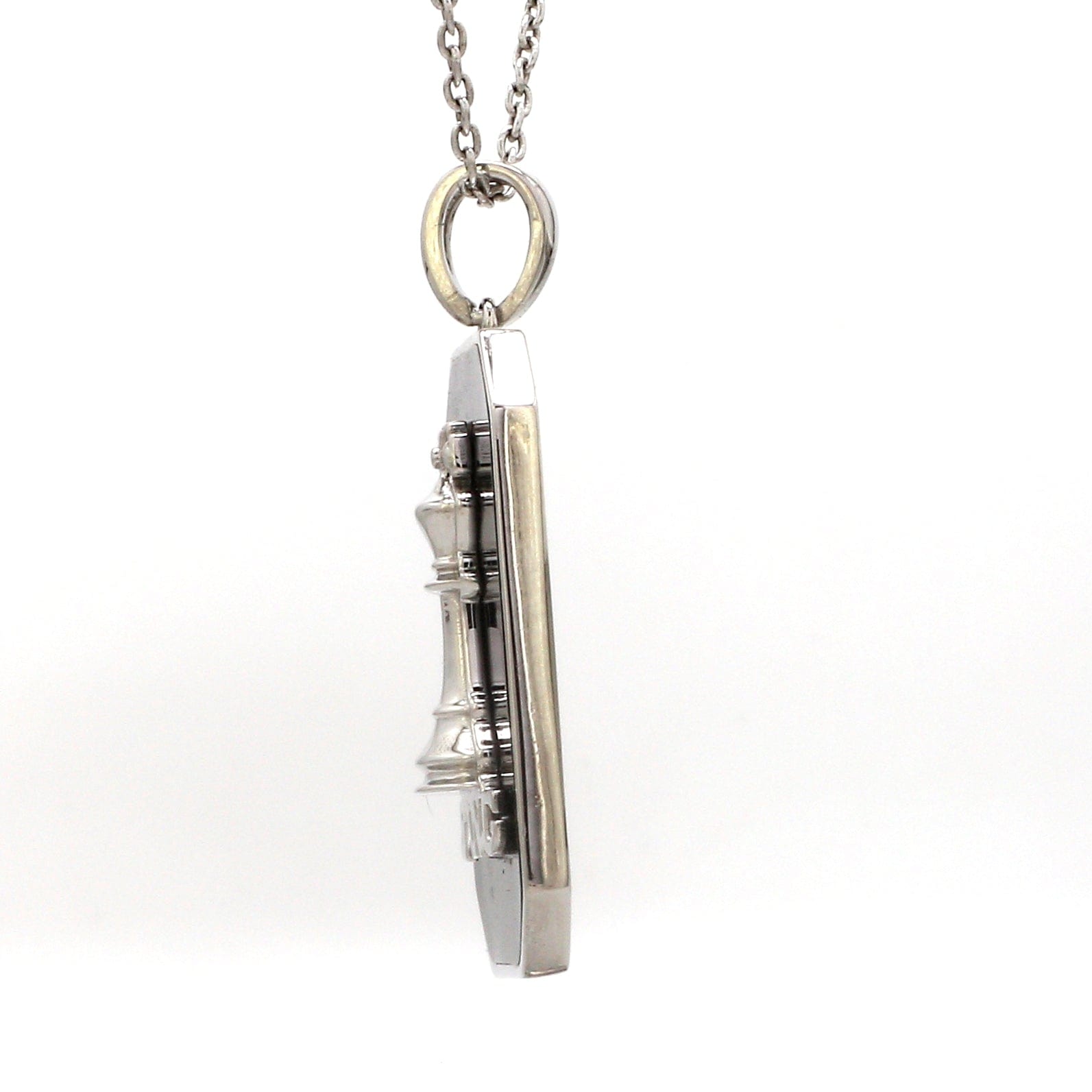 Jewelove™ Pendants Platinum Chess King Pendant with Black Enamel for Men JL PT P 365