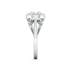 Jewelove™ Rings Women's Band only Platinum Cocktail Engagement Ring with Oval Cut Solitaire-Look for Women JL PT 1008