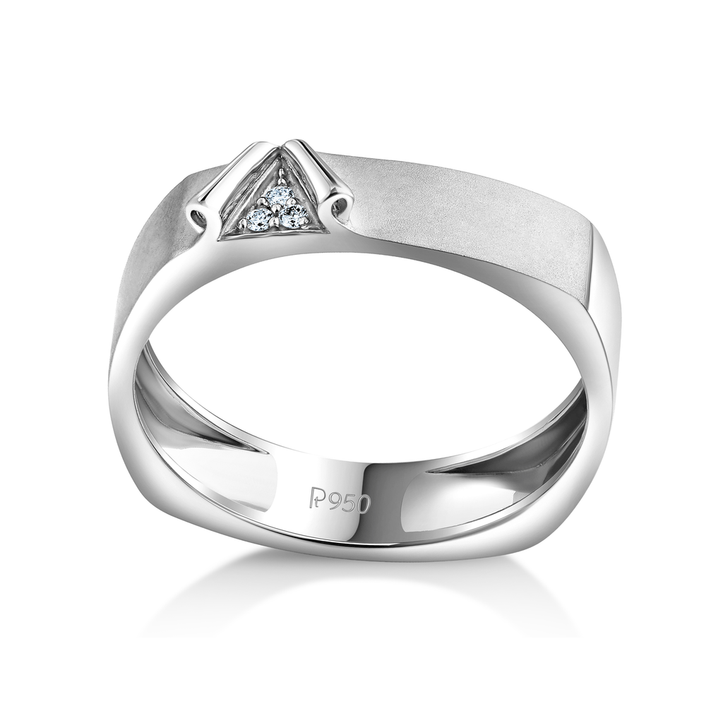 Jewelove™ Rings Men's Band only Platinum Couple Diamond Love Bands JL PT 1257
