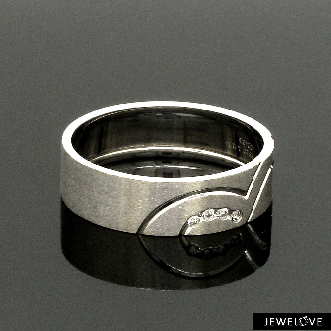 Jewelove™ Rings Platinum Couple Love Bands Diamond Ring JL PT 1403