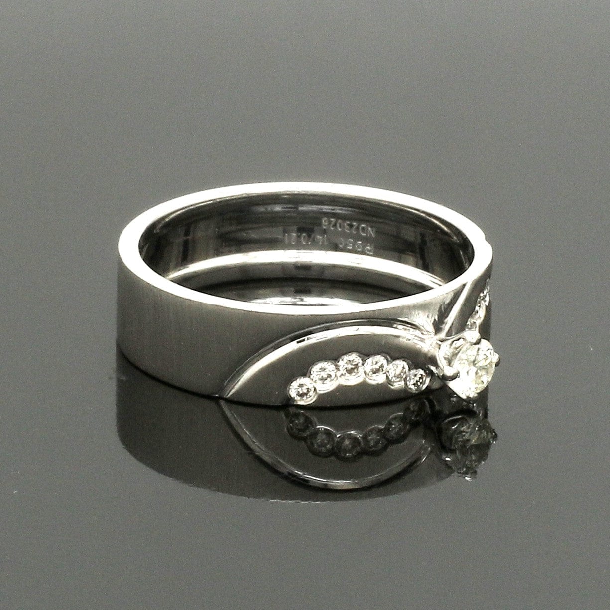 Jewelove™ Rings Platinum Couple Love Bands Diamond Ring JL PT 1403