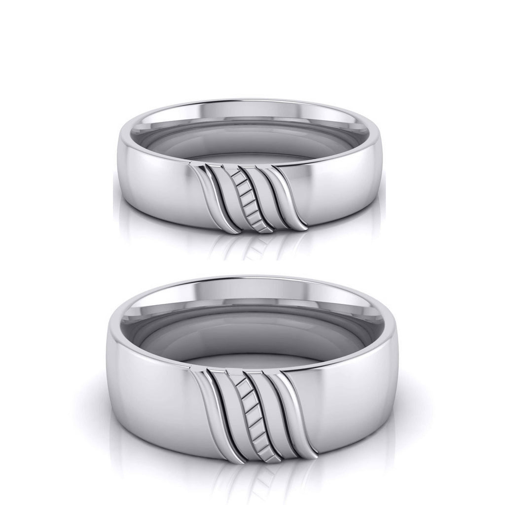 Jewelove™ Rings Both Platinum Couple Love Bands JL PT CB-7