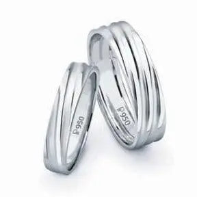 Jewelove™ Rings Both Platinum Couple Rings Bands without Diamonds SJ PTO 112