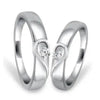 Jewelove™ Rings Both / SI IJ Platinum Couple Rings with Complementary Hearts SJ PTO 243