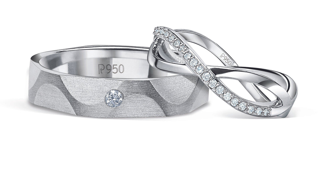 Jewelove™ Rings Both / SI IJ Platinum Couple Rings with Diamonds JL PT 929