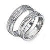 Platinum Couple Rings in India - Platinum Couple Rings With Diamonds Set In Curvilinear Grooves JL PT 428