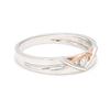 Side View of Platinum Couple Rings with Rose Gold & Diamonds for Men JL PT 936