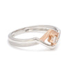 Side View of Platinum Couple Rings with Rose Gold & Diamonds  for Women JL PT 936
