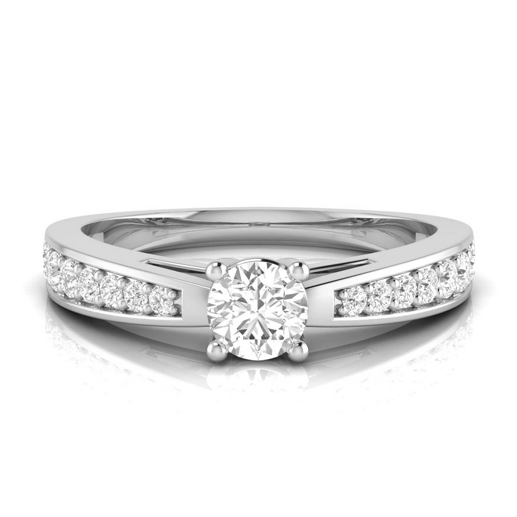 Jewelove™ Rings Women's Band only / SI IJ Platinum Couple Rings with Solitaires JL PT 624