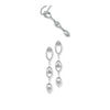 Platinum Dangler Earrings Pendant Set with Diamonds, Hanging Petals SJ PTO E 147