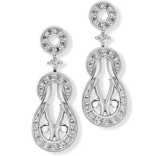 Platinum Dangler Earrings with Diamonds SJ PTO E 145 - Suranas Jewelove
