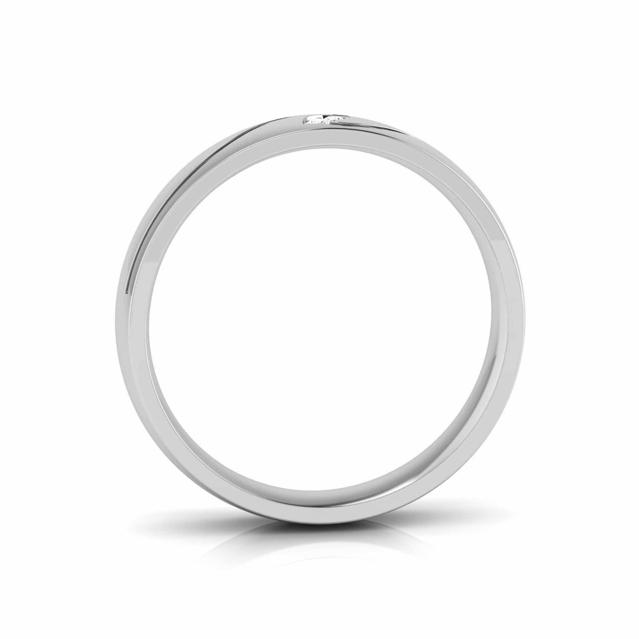 Jewelove™ Rings Platinum Diamond Coupe Ring with Women's 0.25cts. Solitiare Ring  JL PT CB 21