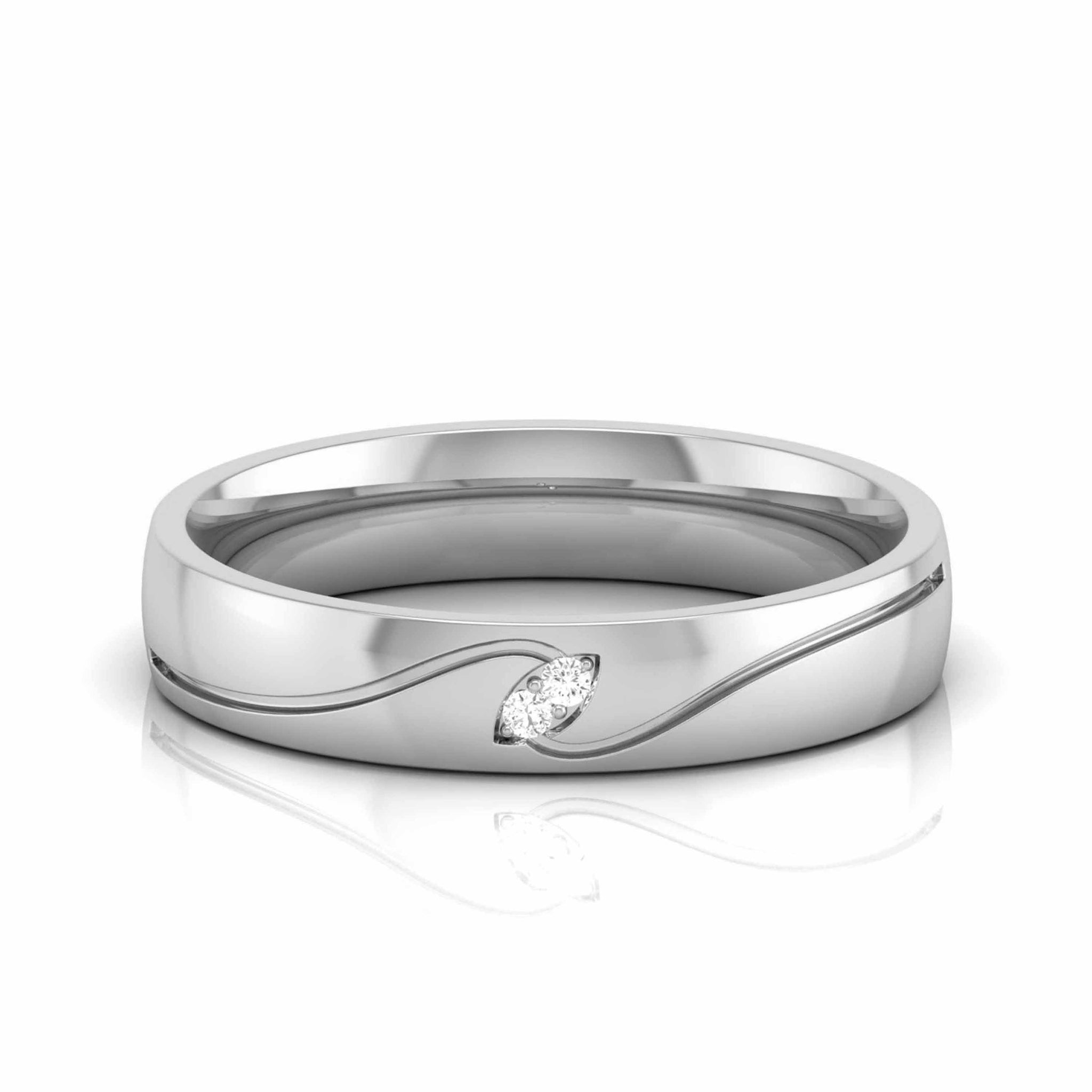 Jewelove™ Rings Platinum Diamond Coupe Ring with Women's 0.25cts. Solitiare Ring  JL PT CB 21