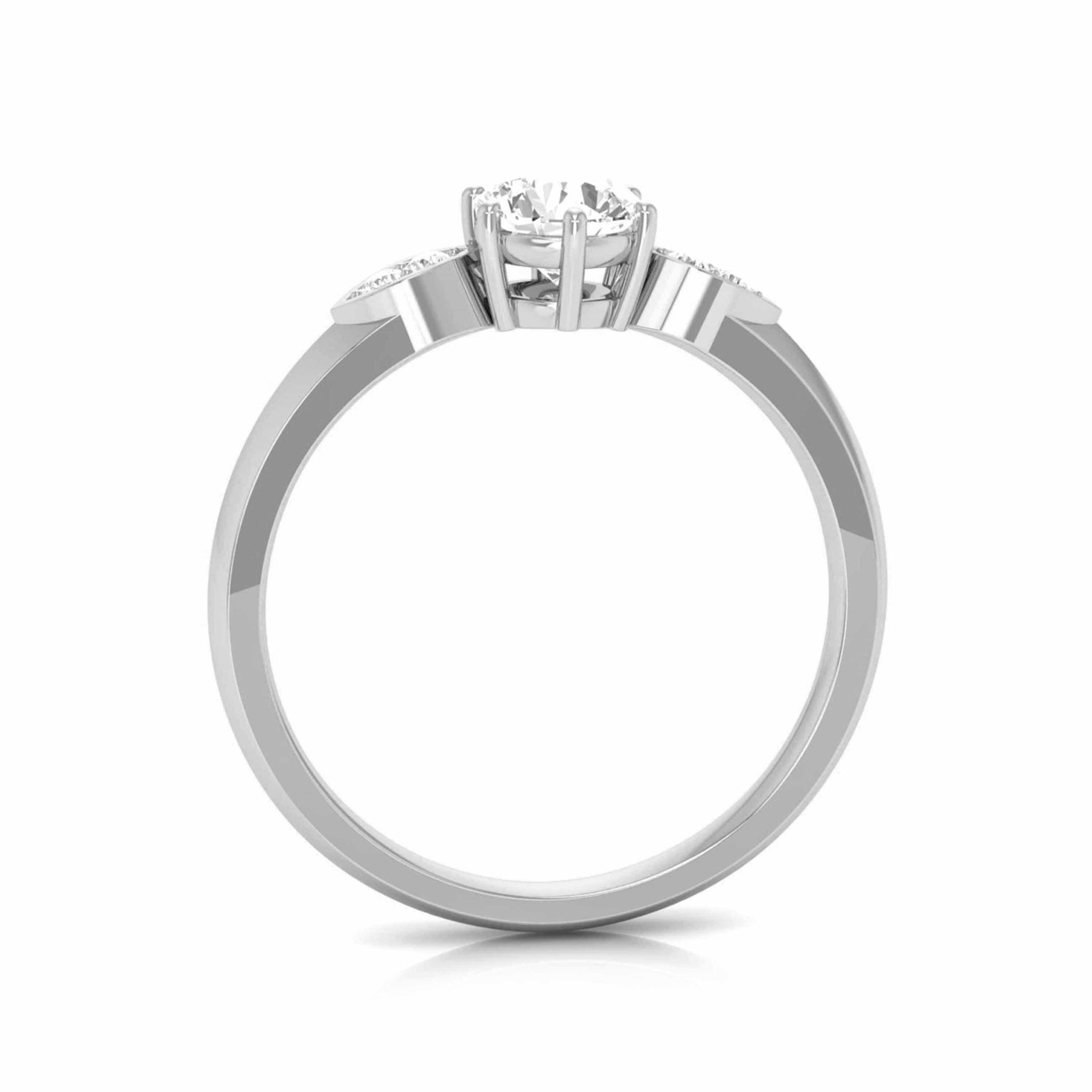 Jewelove™ Rings Platinum Diamond Coupe Ring with Women's 0.25cts. Solitiare Ring  JL PT CB 21