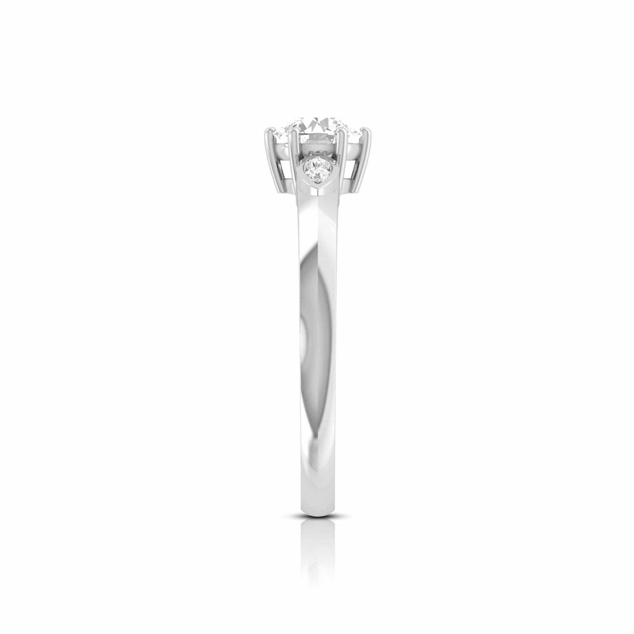 Jewelove™ Rings Platinum Diamond Coupe Ring with Women's 0.25cts. Solitiare Ring  JL PT CB 21