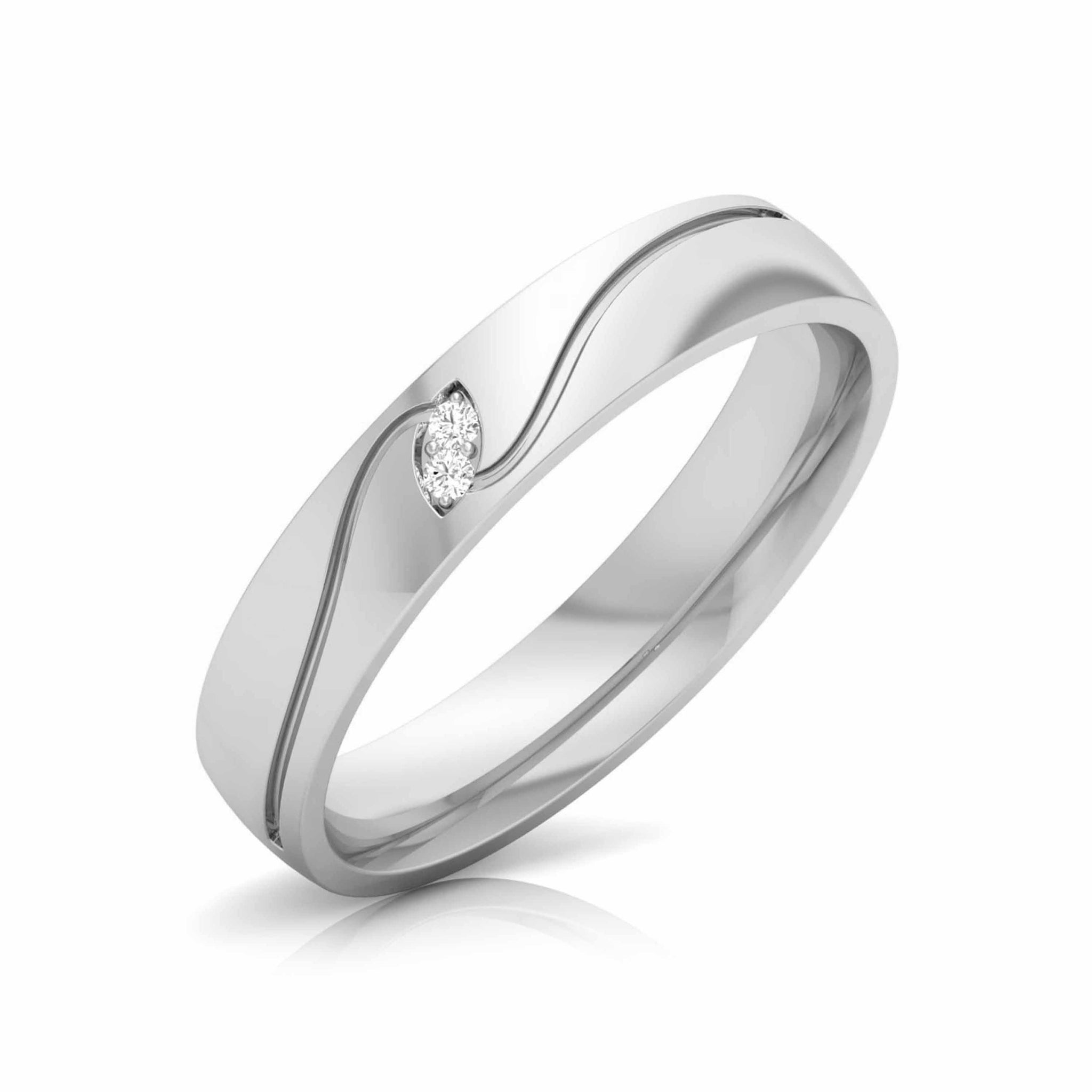 Jewelove™ Rings Men's Band only / SI IJ Platinum Diamond Coupe Ring with Women's 0.25cts. Solitiare Ring  JL PT CB 21