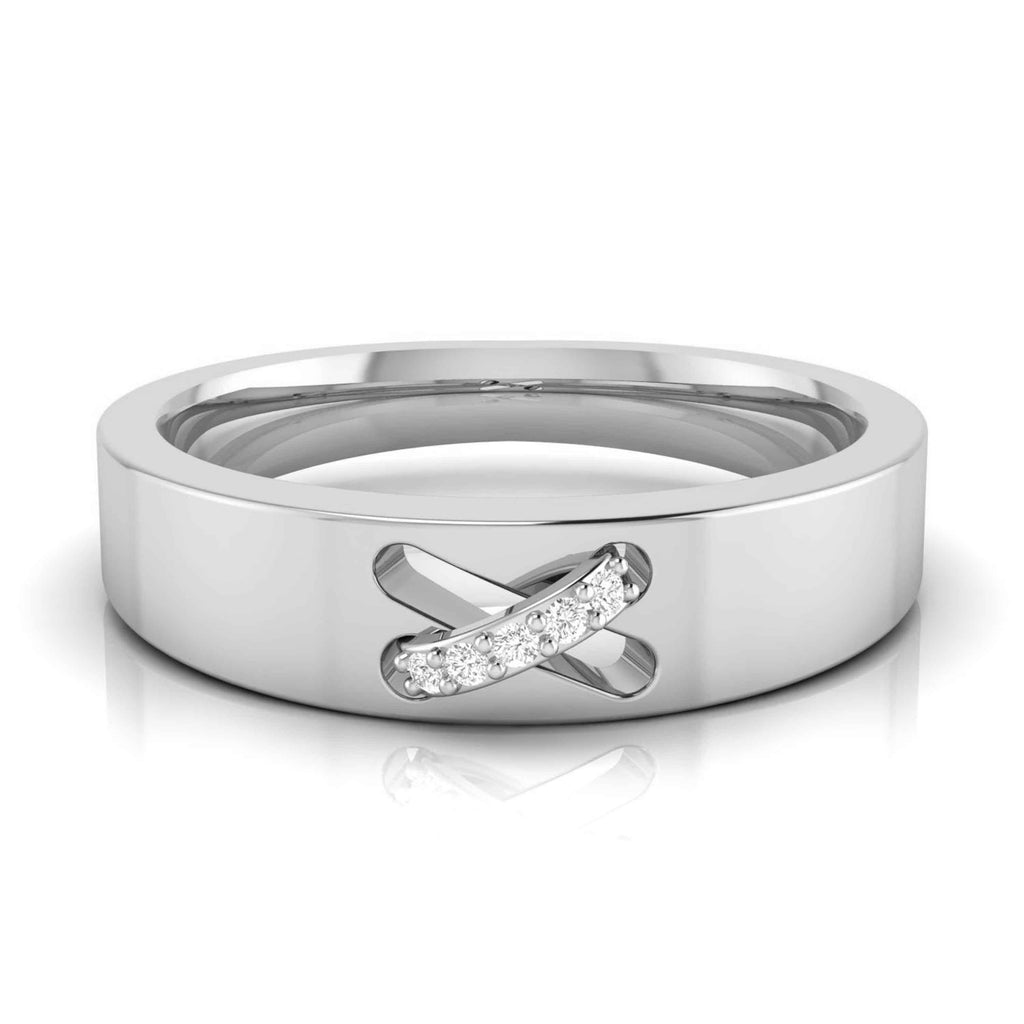 Jewelove™ Rings Women's Band only / SI IJ Platinum Diamond Couple Love Bands JL PT CB-1