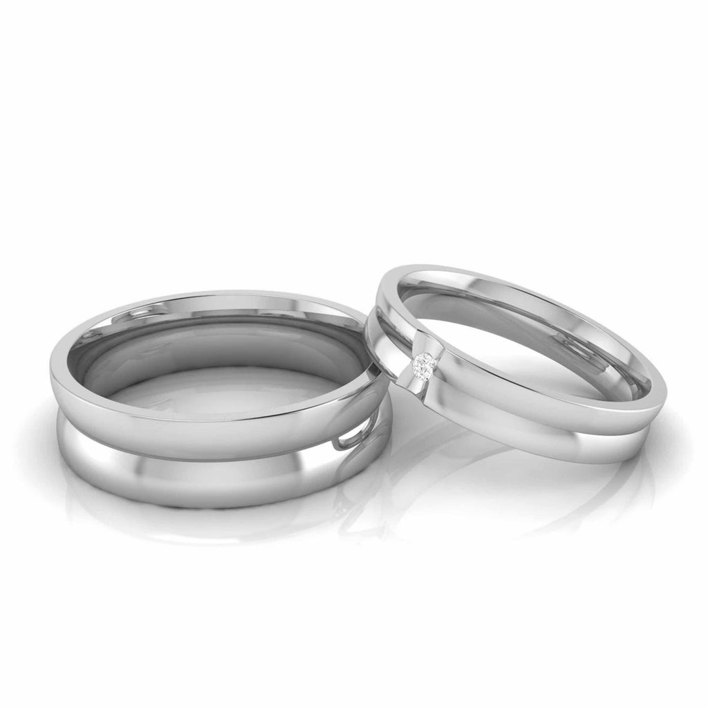 Jewelove™ Rings Both / SI IJ Platinum Diamond Couple Ring JL PT CB 36