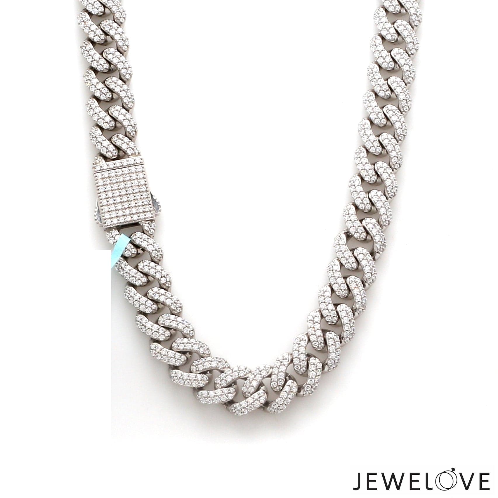 Diamond Chain Cuban Link 925 Silver Chain Men's Women's Real Solid