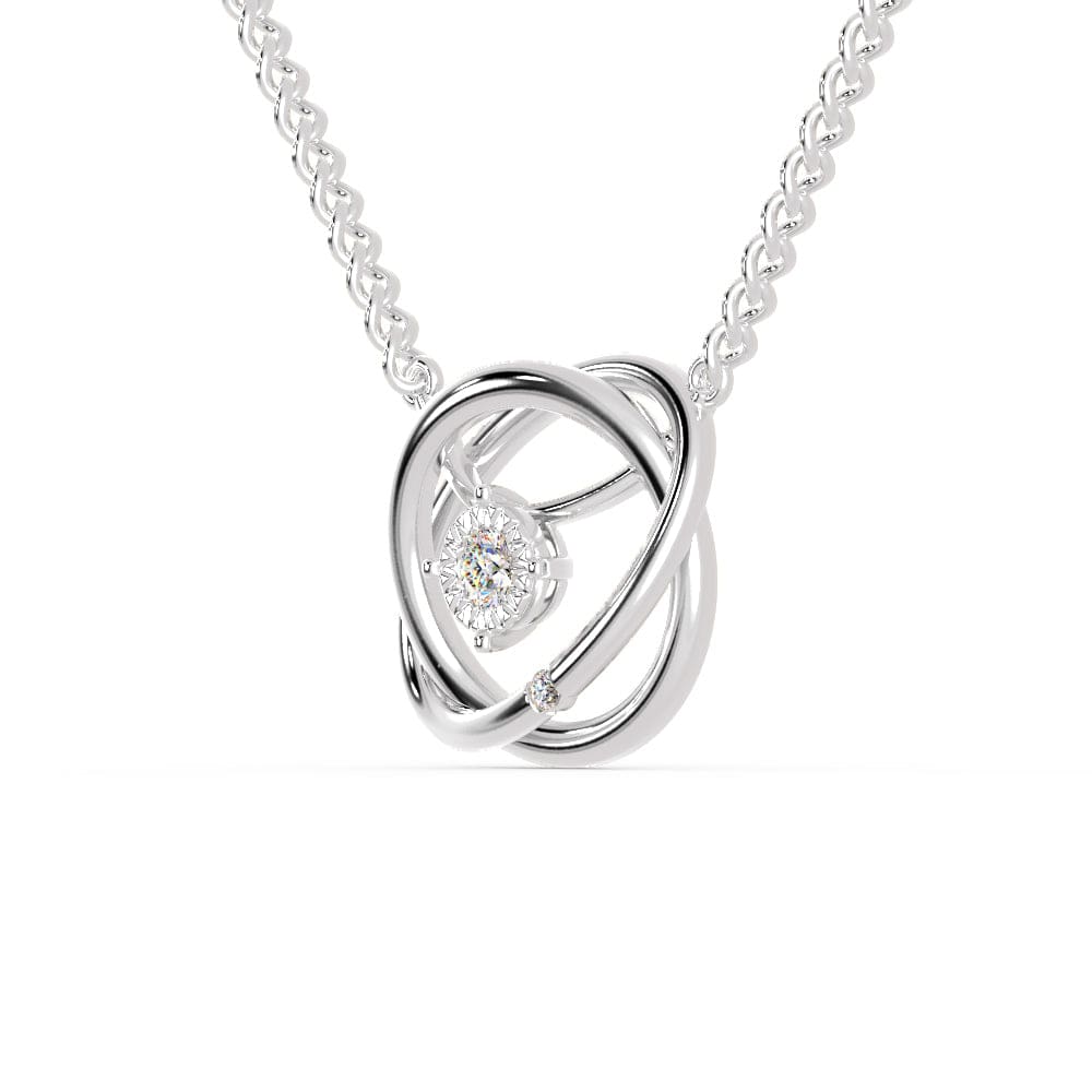 Fancy Open Circle Drop diamond Necklace Pendant In 14K White Gold |  Fascinating Diamonds