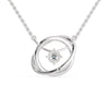 Jewelove™ Pendants SI IJ Platinum Diamond Double Circle Pendant for Women JL PT P 1218