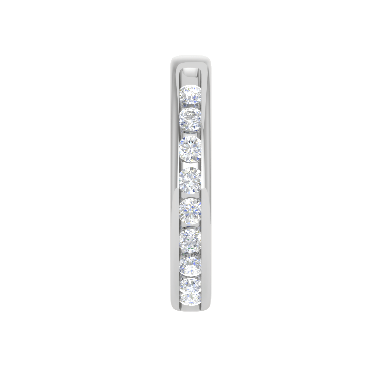 Lab Grown Diamond Eternity Hoop Earrings in 14k White Gold (1 ct. tw.)