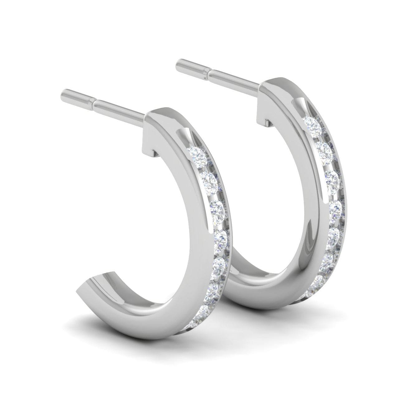Monica Vinader Riva Wave Diamond Hoop Earrings Silver at John Lewis   Partners