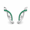 Jewelove™ Earrings Platinum Diamond Earrings With Emerald for Women JL PT E NL8655