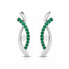 Jewelove™ Earrings Green Platinum Diamond Earrings With Emerald for Women JL PT E NL8655