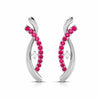 Jewelove™ Earrings Red Platinum Diamond Earrings With Emerald for Women JL PT E NL8655