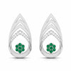 Jewelove™ Earrings Green Platinum Diamond Earrings With Emerald for Women JL PT E NL8657