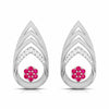Jewelove™ Earrings Red Platinum Diamond Earrings With Emerald for Women JL PT E NL8657