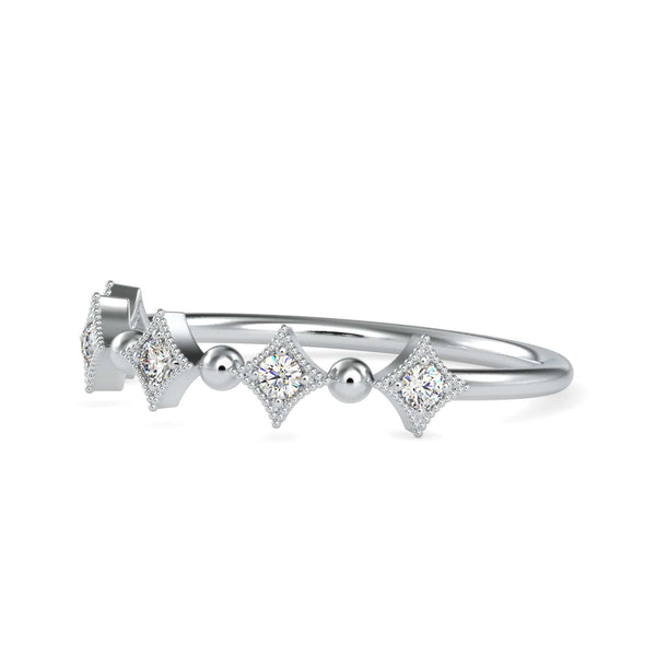 Jewelove™ Rings Platinum Diamond Engagement Ring with Diamond Cut Balls Design JL PT 0699
