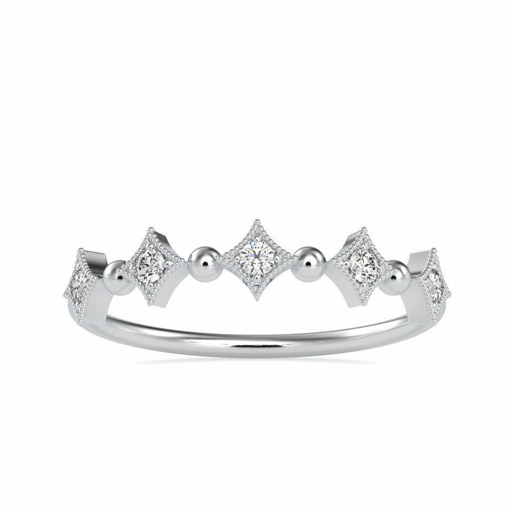 Jewelove™ Rings Platinum Diamond Engagement Ring with Diamond Cut Balls Design JL PT 0699