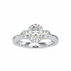 Jewelove™ Rings VVS GH / Women's Band only Platinum Diamond Halo Solitaire Engagement Ring JL PT 0189