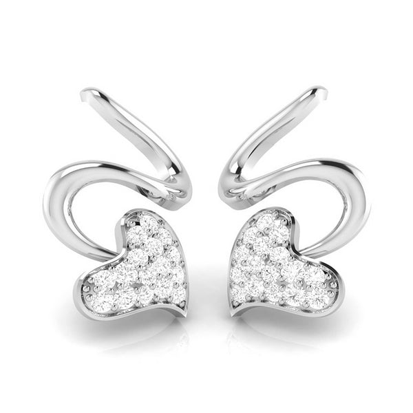 Jewelove™ Earrings Platinum Diamond Heart Earrings for Women JL PT E BT 41-G