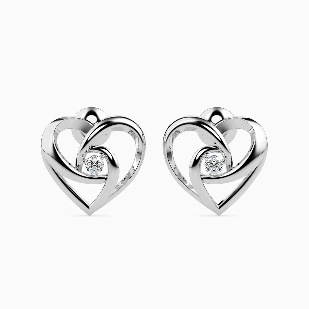 Jewelove™ Earrings SI IJ Platinum Diamond Heart Earrings JL PT E 18002