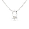 Jewelove™ Pendants SI IJ Platinum Diamond Heart Lock Pendant for Women JL PT P 1211
