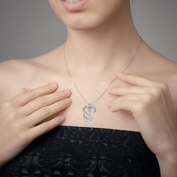 Jewelove™ Pendants Platinum Diamond Heart Pendant for Women JL PT P LC907