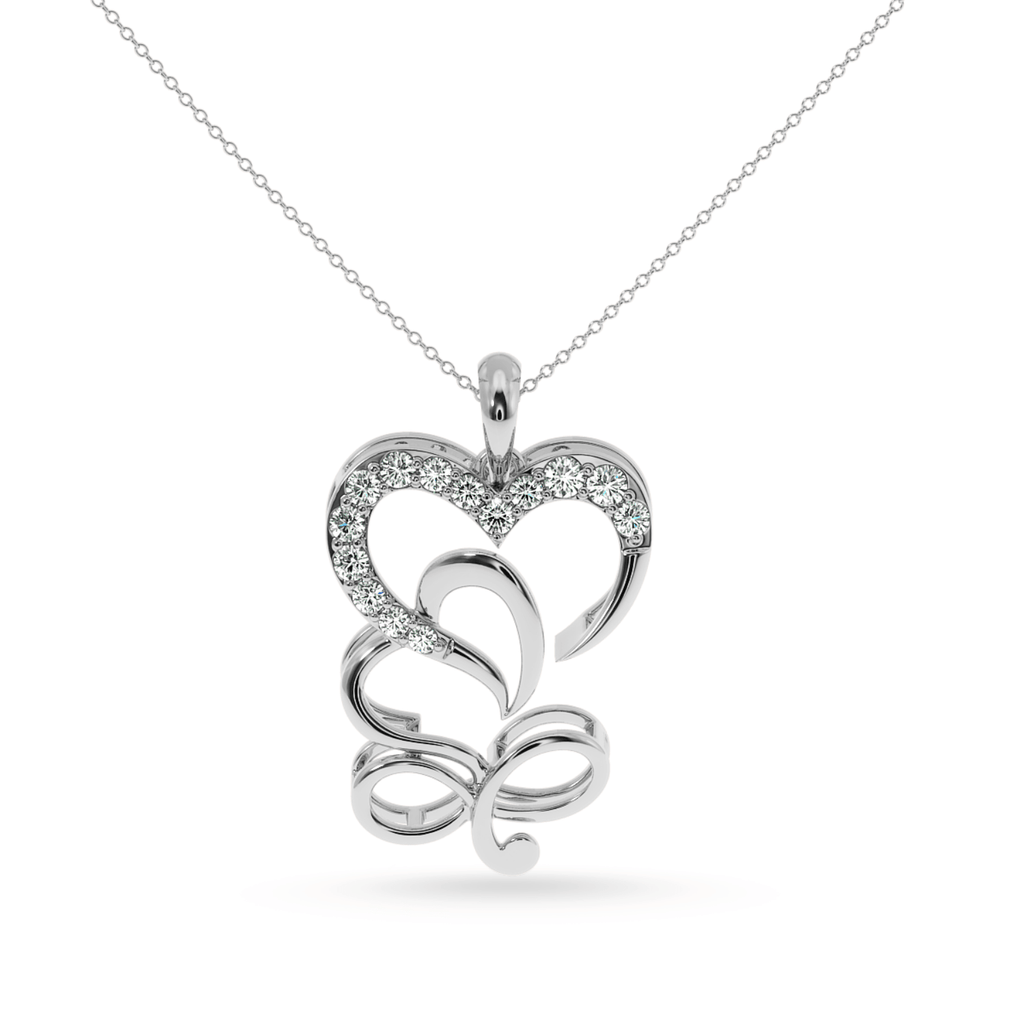 Jewelove™ Pendants SI IJ Platinum Diamond Heart Pendant for Women JL PT P LC907